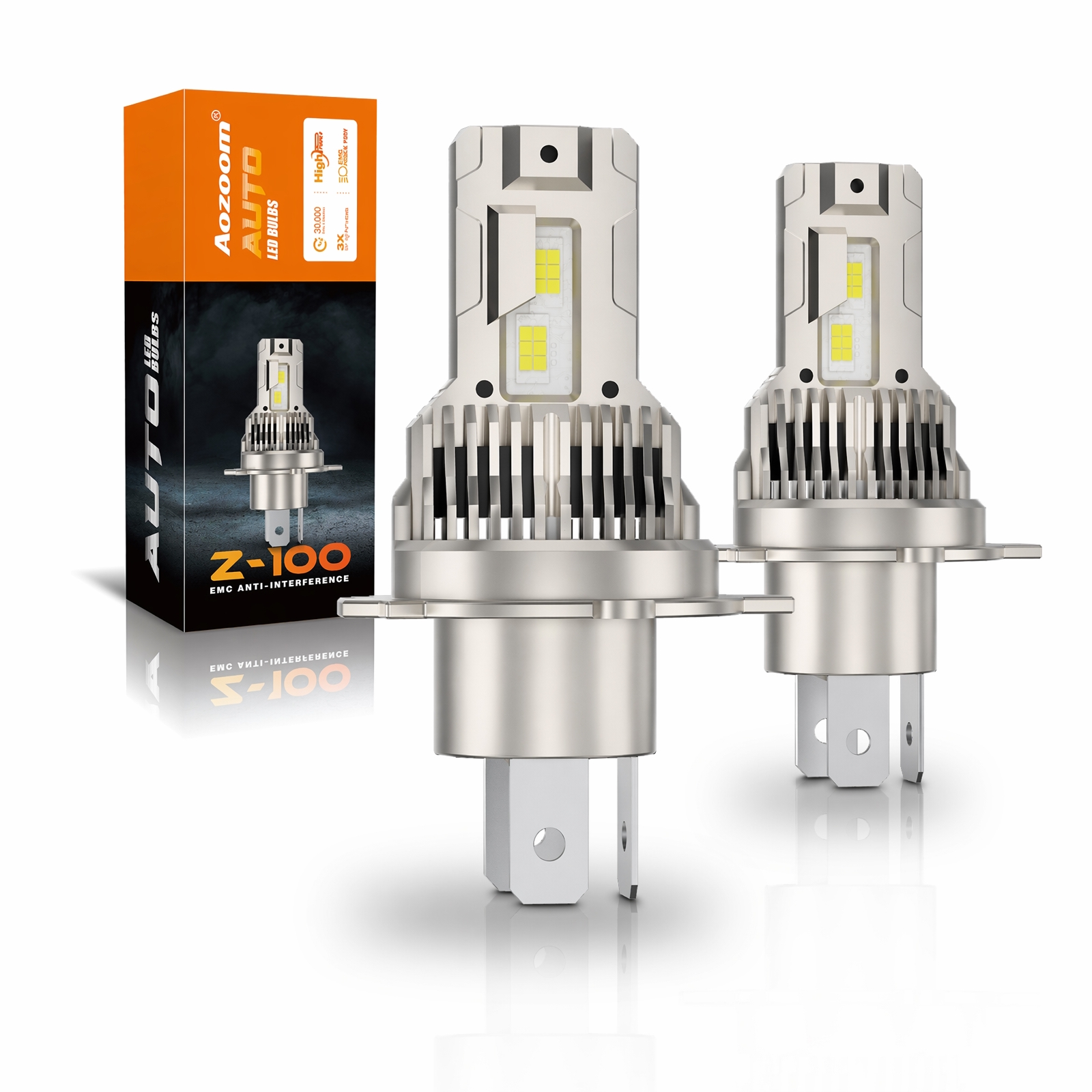 Aozoom Z-100 Series H4 LED Bulbs, Brightness 7000LM 70W