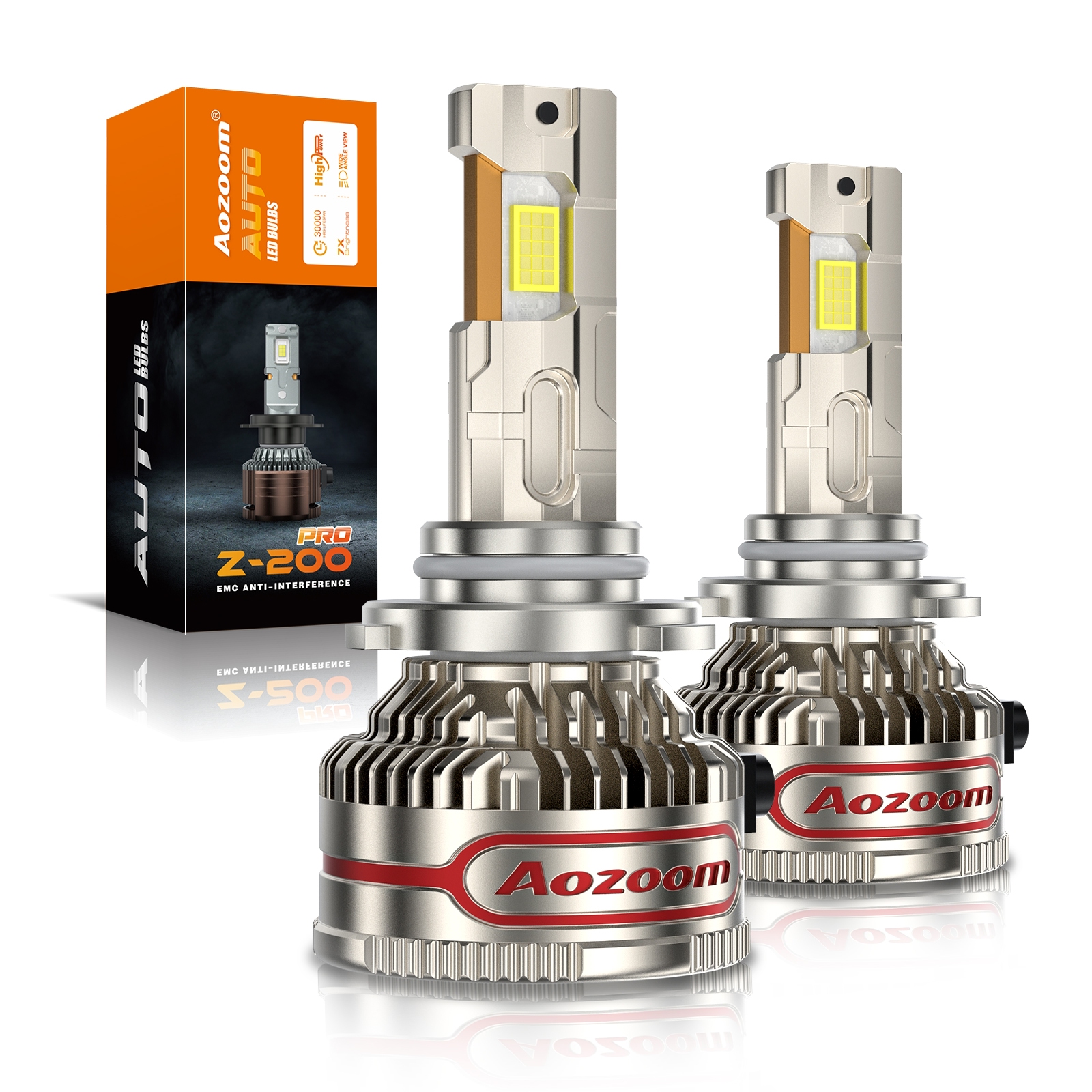 Aozoom Z-200 Pro Series H7 LED Bulbs, Brightness 16000LM 150W