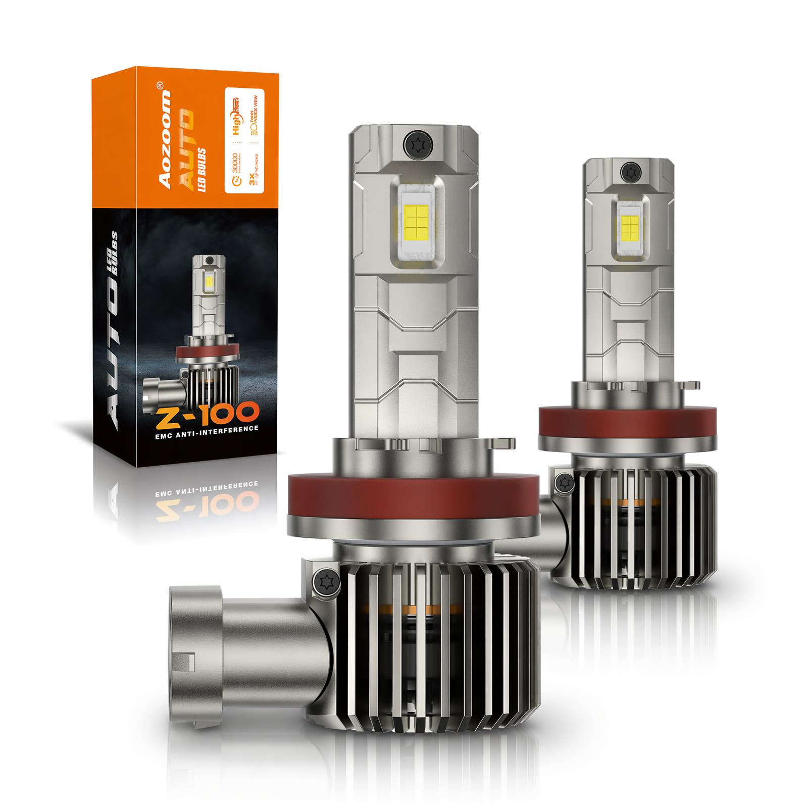 Aozoom Z-100 Series H11 LED Bulbs, Brightness 7000LM 70W