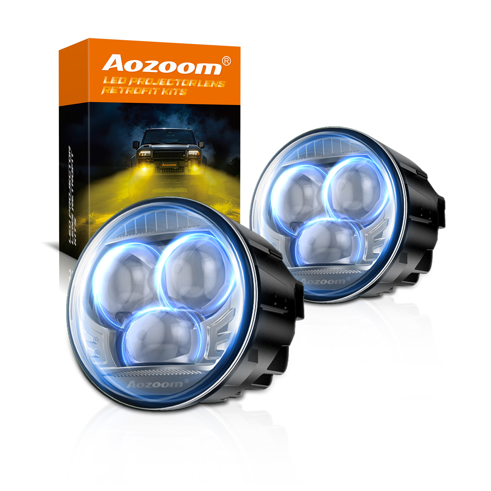 Aozoom F35 Series 3.5-inch Universal Fog Lights, Bi-Beam