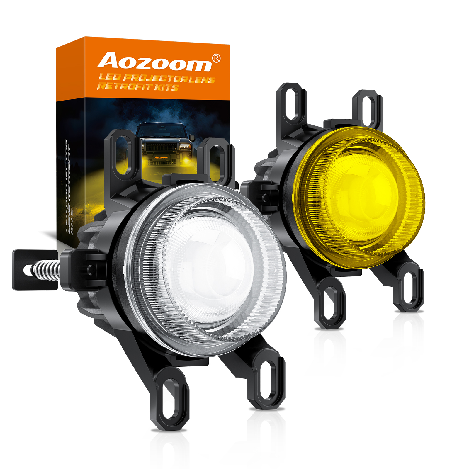 Aozoom F20 Series Fog Lights, Toyota Bi-color, White Yellow
