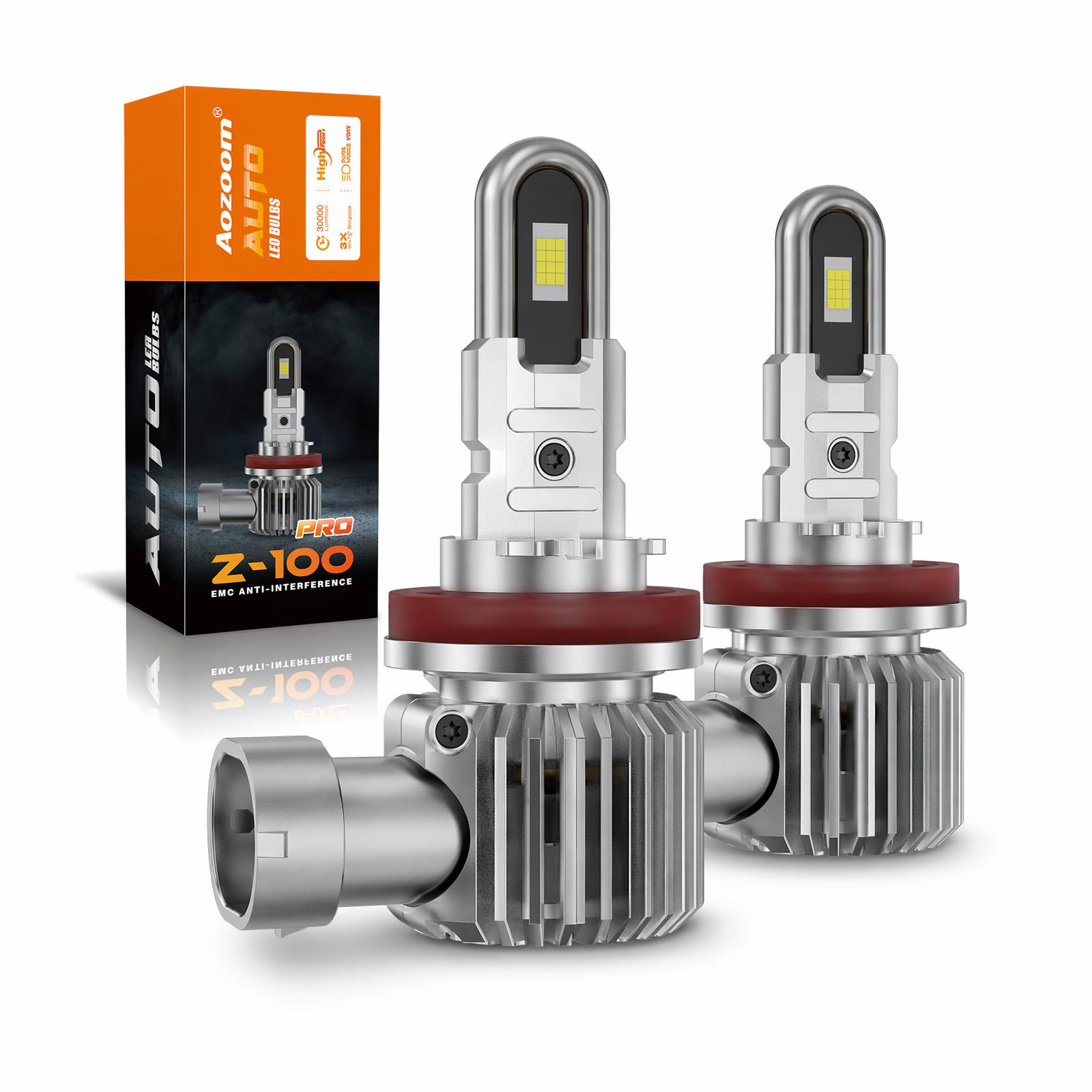 Aozoom Z-100 Pro Series H11 LED Bulbs, Brightness 8000LM 70W